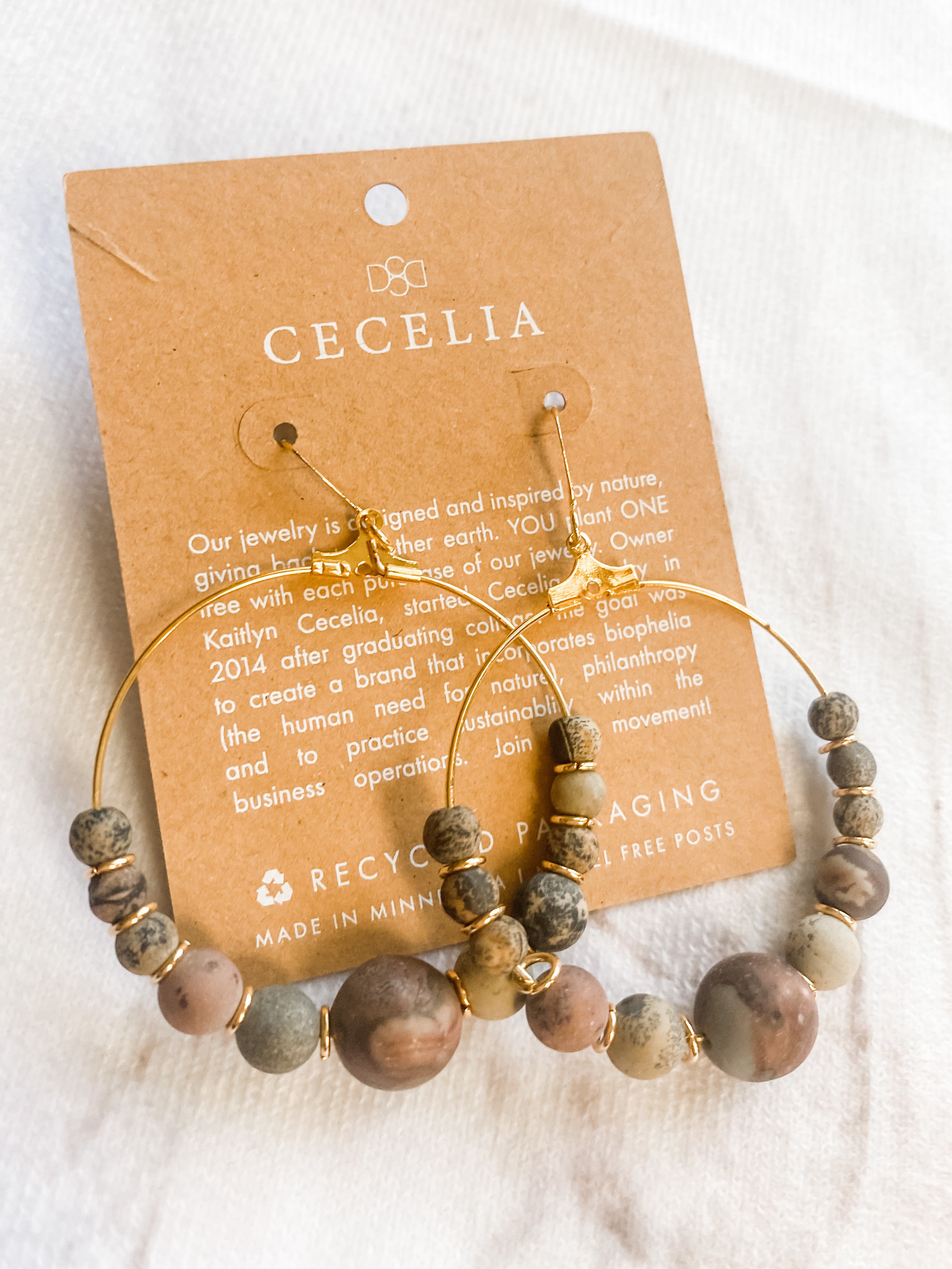 Artistic Jasper Gemstone Earrings