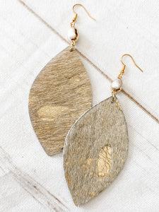 Gold + Cream Hair-on Hide with Pearl