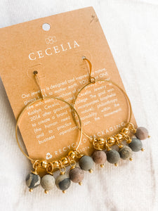 Artistic Jasper Boho Hoop Earrings