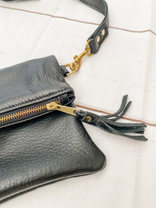 Foldover Crossbody - Pebble Black