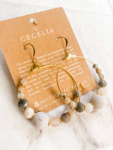 Bamboo Agate Gemstone Earrings