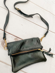 Foldover Crossbody - Pebble Black