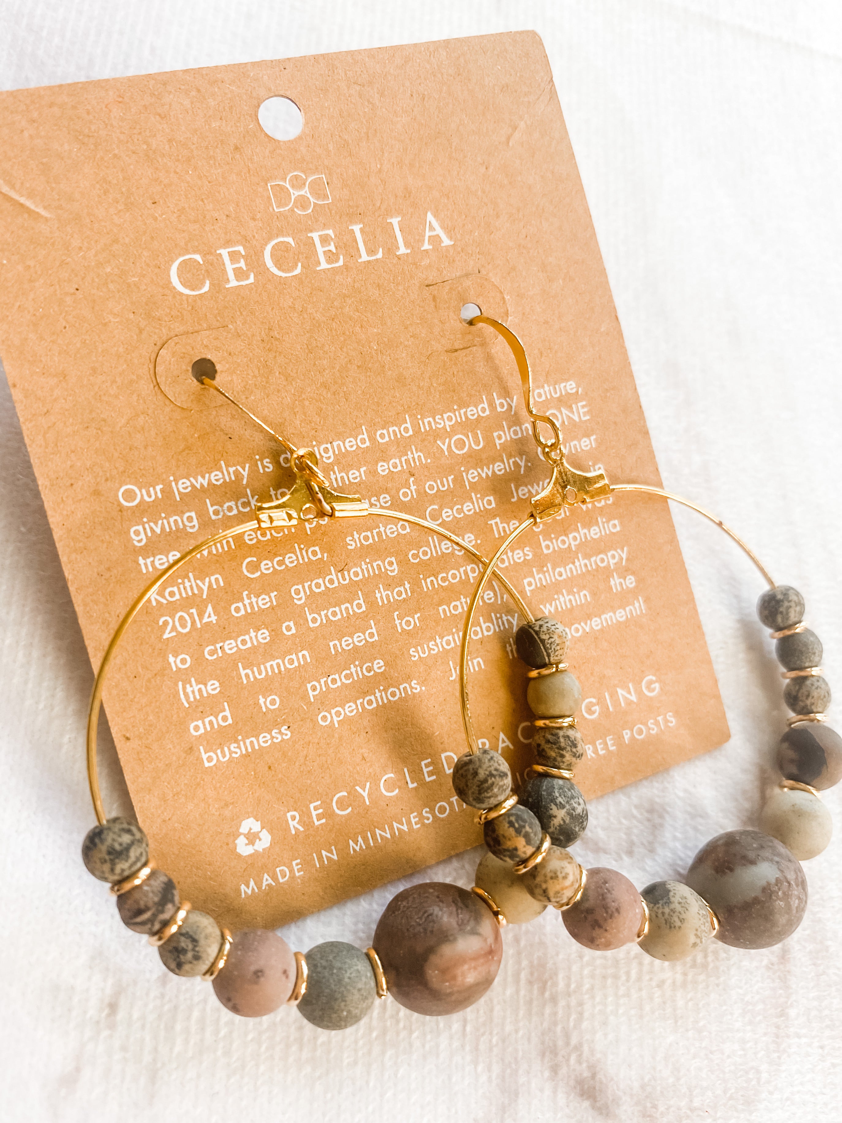 Artistic Jasper Gemstone Earrings